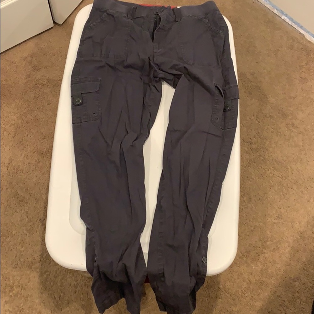 Gray fitted cargo pants